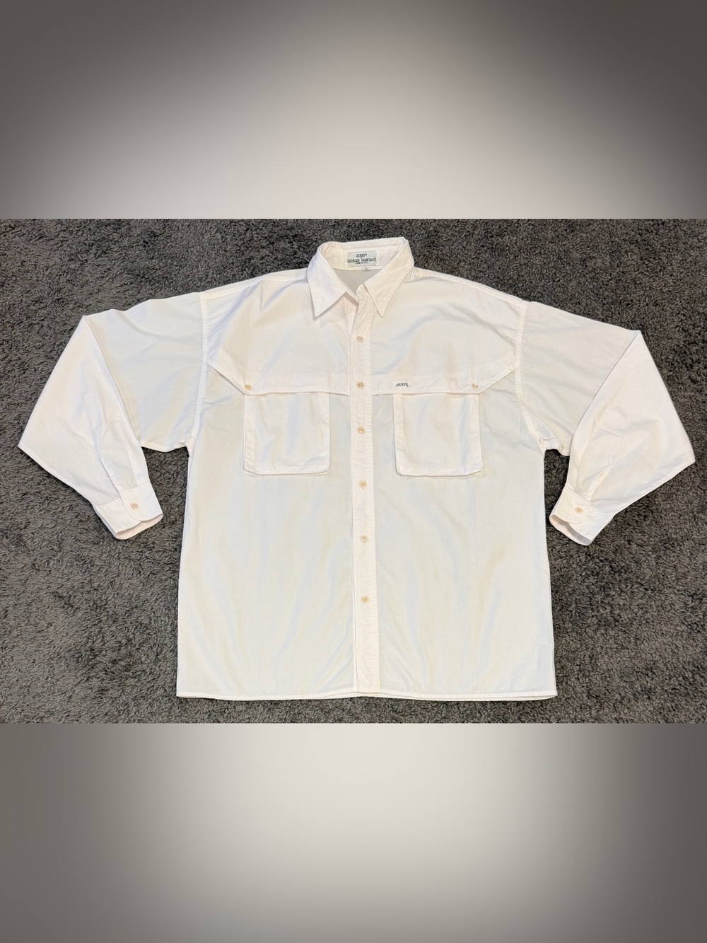 Guess Georges Marciano Mens Long Sleeve Pale Pink Button Down Vintage 90s 2 L/XL